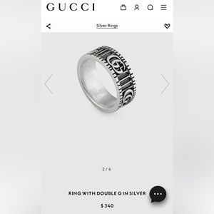 GUCCI RING WITH DOUBLE G IN SILVER